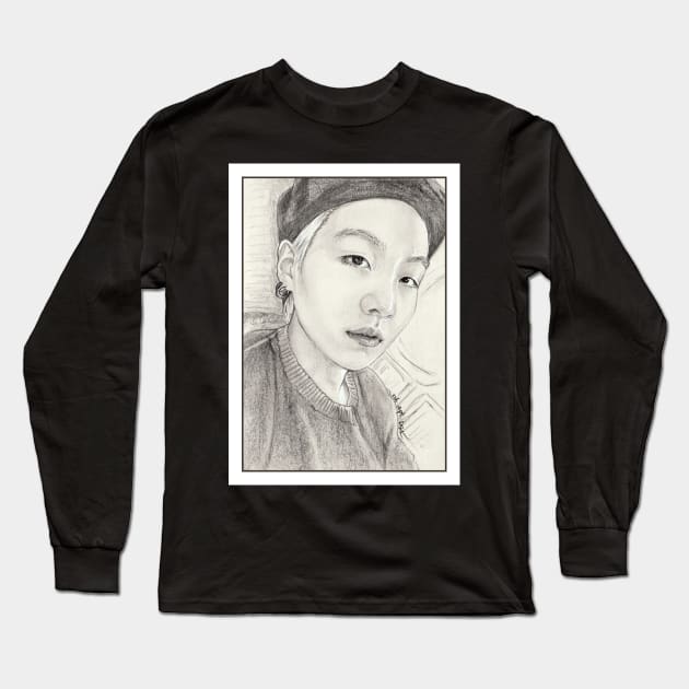 Yoongi Airplane Selca UNGA Long Sleeve T-Shirt by emopod